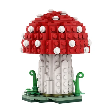 Строительные блоки из сказочных грибов SETBRICKS MOC, Деревенская архитектура, микро-Сборка кирпичей, Сюжетные игрушки, Рождественский подарок для девочки 10