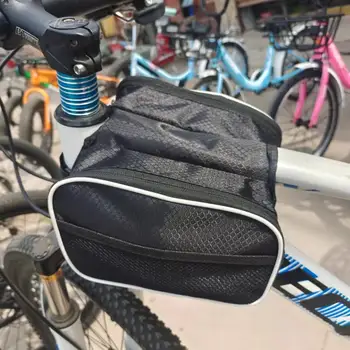Сумка для багажника велосипеда, многоцелевая сумка для багажника велосипеда, гладкая молния, которую нелегко деформировать, Легкая передняя рама для верховой езды 12