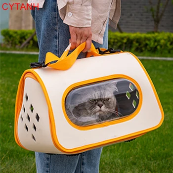 Сумка Для переноски домашних кошек и собак Space Capsule Backpack Cage с двойным плечом Прозрачная Портативная Дышащая Водонепроницаемая 8