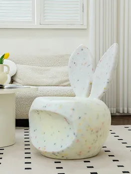 Табурет для переодевания обуви на пороге в скандинавском стиле, мебель для гостиной, креативный кофейный стул с кроликом, Пластиковые стулья для макияжа в спальне 14