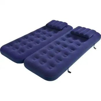 Темно-синий надувной флокированный надувной матрас 3 в 1 с подушками Надувной матрас Colchon надувной надувной матрас для кемпинга  5
