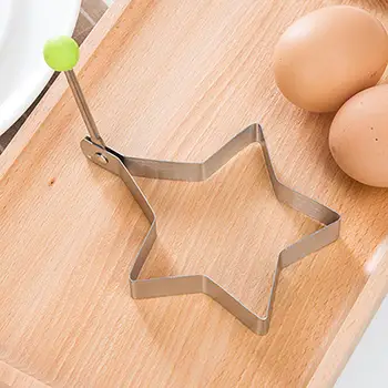 Термостойкая форма для яиц Кольца для формования яиц из нержавеющей стали для легкого и веселого приготовления завтрака Круглое сердечко Цветок для дома 11