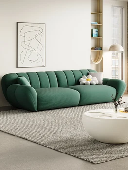 Тканевый диван кремового цвета, современный дизайнер в скандинавских тонах, Итальянский пряморядный диван для трех и четырех человек 10