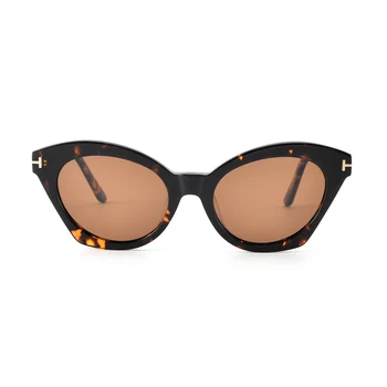 Тренд 2023 Люксовый бренд TOM Cat Eye Солнцезащитные очки Мужские Женские Ацетатные поляризованные Модные женские солнцезащитные очки UV400 TF5456 14