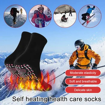 Турмалиновый носок для похудения, зимний эластичный термонагревающийся носок, Медицинские носки, Короткий носок, магнитотерапия 8