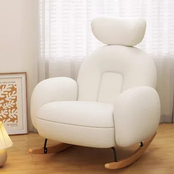 Удобные белые кресла-качалки для гостиной Ручной Ленивый стул с пузырьками для отдыха Современная уличная мебель Cadeira De Escritorio 15