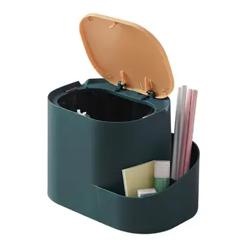 Хранение мусора Практичный Зеленый Маленький настольный Мини Креативный мусорный бак для кухни гостиной с крышей Новый рабочий стол 15