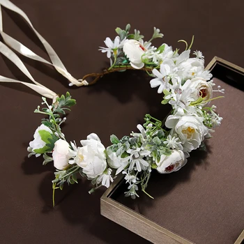 Цветочница, Подружка невесты, Свадебная повязка для волос с цветочным узором, головной убор 9