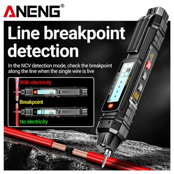 Цифровой мультиметр ANENG A3005, тип ручки, 4000 отсчетов, профессиональный бесконтактный автоматический тестер Ом-диодов переменного/постоянного напряжения для инструмента 8
