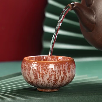 Чайный набор Five Elements Cup Master Cup Кунг-фу, Керамическая печь для обжига, Песочное золото, Одиночная Чайная чашка, чайная чашка 8