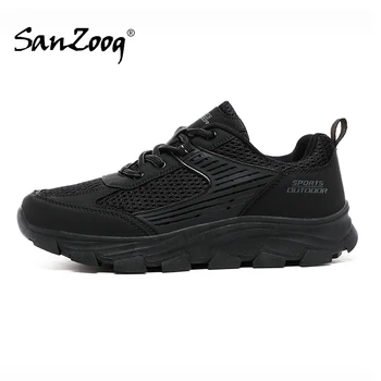 Черные треккинговые ботинки для треккинга для мужчин и женщин, кроссовки для бега по тропе, спортивные кроссовки на платформе для альпинизма, толстая подошва 12