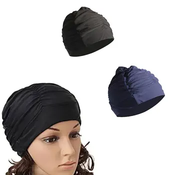 Широкое применение Шапочка для бассейна Удобная и модная эластичная нейлоновая шапочка для плавания темно-синего цвета