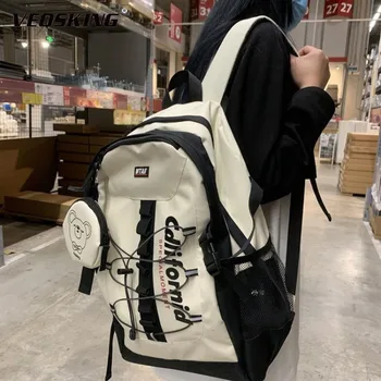 Школьная сумка для студентов, женский Мужской рюкзак для путешествий, ткань Оксфорд, водонепроницаемый рюкзак с несколькими карманами, сумка для подростков 15