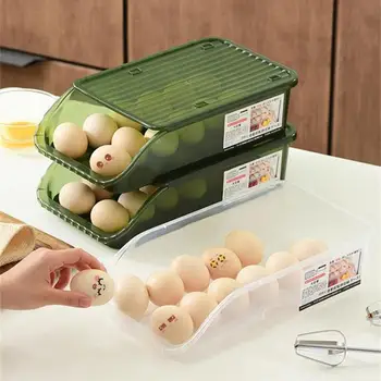 Ящик для хранения яиц, холодильник, Подставка для свежих яиц, полка-органайзер выдвижного типа, Контейнеры для кухонных принадлежностей 5