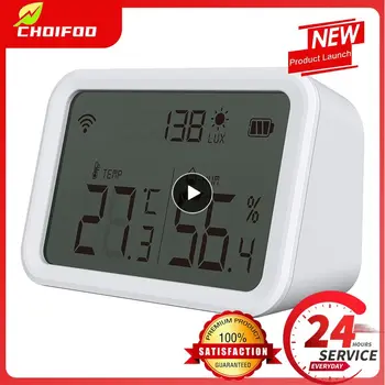 1 ~ 6ШТ Датчик температуры Zigbee Tuya Smart App Control Определение интенсивности света Diy Умный дом Детектор влажности в помещении 2
