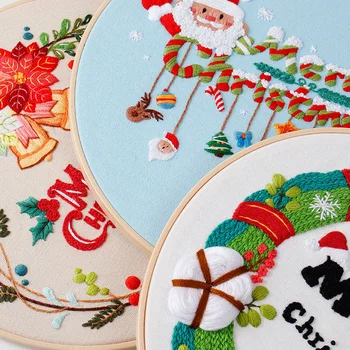 1 комплект Рождественского набора для вышивания крестиком своими руками Подарочные рождественские украшения для дома Natal Happy New Year Новый Год 2024