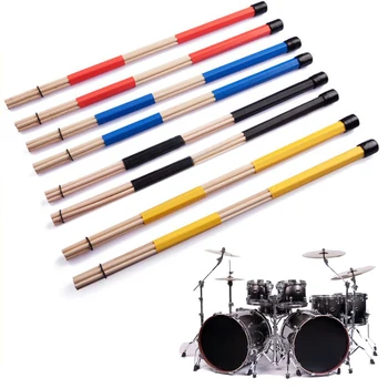 1 Пара барабанных палочек Профессиональные бамбуковые щетки для перкуссии в стиле кантри-джаз-баллада, набор барабанных палочек с резиновой ручкой 7