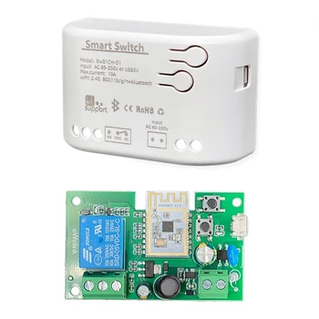 1 ШТ. Умный Wifi Модуль Переключения Двигателя Wifi + Bluetooth 1CH Реле Дистанционного Управления Ewelink Для Alexa Google Home Пластиковый AC 85-250 В 3
