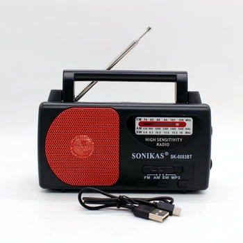 2023 Новое Трехдиапазонное Радио Винтажная Портативная Подключаемая карта Bluetooth Динамик FM Полупроводниковые Радиостанции Am Fm SW Radio SK-0083BT 15
