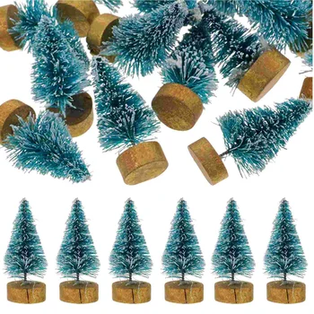 24 Шт Декор столешницы Мини Рождественская елка Вечерние декоративные принадлежности Украшения из ПВХ 8