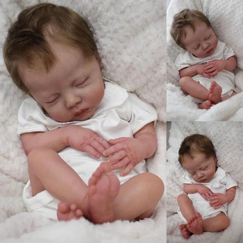 45 см Deliah Newborn Baby Doll Reborn Мягкое приятное тело, реалистичная 3D кожа с видимыми венами, высококачественная кукла ручной работы 11