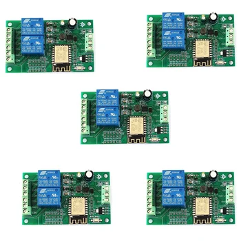 5X Esp8266 Esp-12F Wifi Релейный Модуль 2 Канала 5 В/8-80 В Сетевой Релейный Переключатель Для Arduino Ide Smart Home App Remot Control 5