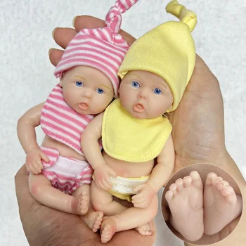 6-Дюймовая полностью Силиконовая мини-девочка-Реборн Bebe, реалистичная мягкая кукла-Реборн ручной работы, кукла-Реборн на ладони, Милые игрушки на выбор 3