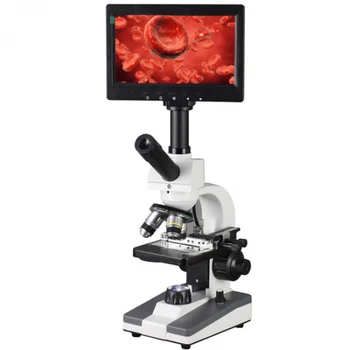 7-дюймовый ЖК-дисплей + алюминиевый корпус + 5-мегапиксельный пиксельный Цифровой микроскоп крови XSP-116D 400X для изучения подводных микроорганизмов / Student Rearch