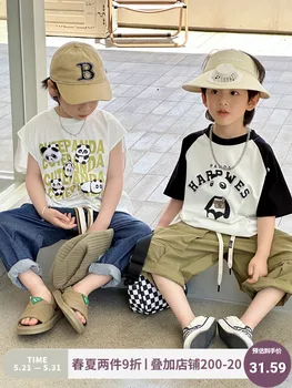 Bb Детская одежда, Футболка с короткими рукавами для мальчиков, Детская Летняя одежда 2023 года, Новый Модный Красивый Хлопковый Повседневный топ 14