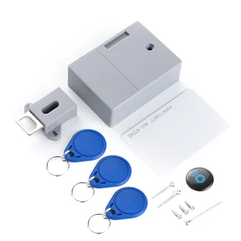 DIY Умный датчик RFID скрытой безопасности, цифровой замок для шкафа / Электронные замки для ящиков, невидимый сенсорный замок для мебели для гардероба 2