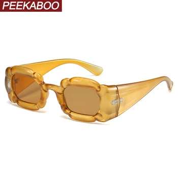 Peekaboo розово-коричневые модные солнцезащитные очки для женщин ярких цветов, мужские солнцезащитные очки, винтажные вечерние украшения uv400, женские 2023 7