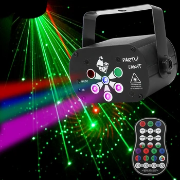 RG Laser + RGB + UV LED 6-луночное Световое Сценическое Эффектное Освещение с Пультом Дистанционного Управления, Автоматическое Управление Звуком для DJ Club Party Show 6