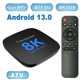 Transpeed ATV Android 13 TV Box RK3528 С Голосовым помощником TV Apps BT5.0 Двойной Wifi 100LAN Поддержка 8K Видео 4K 3D медиаплеер 11