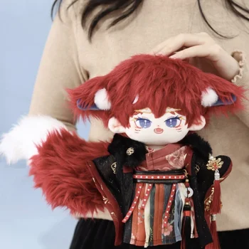 Без атрибутов Плюшевая кукла Twin Red Fox 20 см, мягкие милые детские игрушки с большим хвостом для девочек, детские игрушки 10