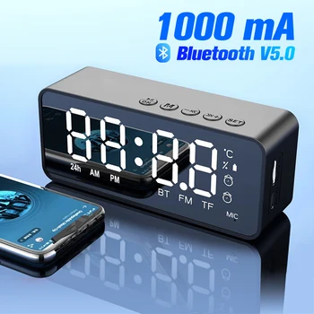 Беспроводной динамик Bluetooth, FM-радио, звуковая коробка, Настольный будильник, сабвуфер, музыкальный плеер, TF-карта, бас-динамик, стрела для всего телефона 14
