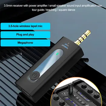 Беспроводной микрофон Lavalier 5.0 Bluetooth, мини-микрофон для записи интервью, 3,5-мм приемник звука для камеры, телефона Android, ноутбука. 5