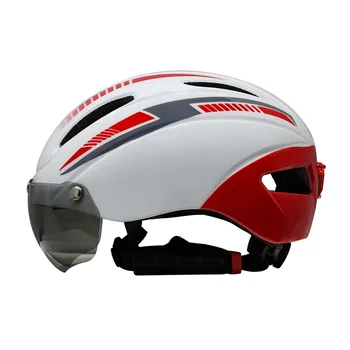 Велосипедный шлем Шлем для верховой езды Спортивный велосипед с защитными очками Езда с задним фонарем 13