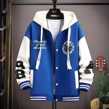 Весна и осень, новое пальто для мальчиков младших классов средней школы, корейская версия бейсбольной куртки с капюшоном для мальчиков