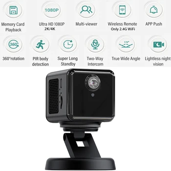 Внутренняя Камера 4K Беспроводная Сетевая Видеокамера Безопасности Противоугонный Монитор Мобильного Обнаружения ИК Ночного Видения Для Телефона APP Mini IP Camera 5