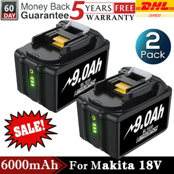 Для Makita BL1830 Аккумулятор 18V 6Ah LXT Литий-Ионный Совместимый de 80 Outils 7,2 V ~ 18V Зарядное устройство для BL1830 BL1840 BL1850 LXT400 DC18RC 13