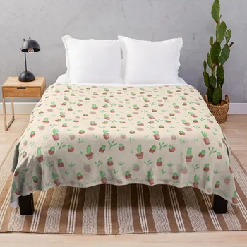 Игривое акварельное Одеяло с кактусом, Изготовленное на Заказ Одеяло, постельное белье из аниме