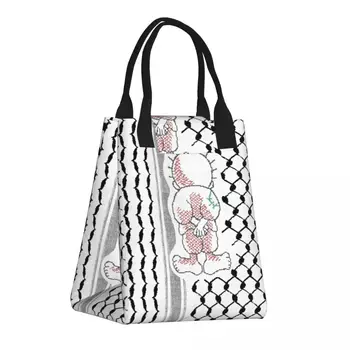 Изготовленная на Заказ палестинская сумка для ланча с рисунком Handalah Palestine Kufiya, Женский Термоохладитель, Изолированный контейнер для ланча, сумки-тоут для еды, 2