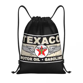 Изготовленный на заказ винтажный рюкзак с надписью Texaco на шнурке, сумки для женщин и мужчин, легкий спортивный рюкзак для спортзала, сумки для тренировок 9