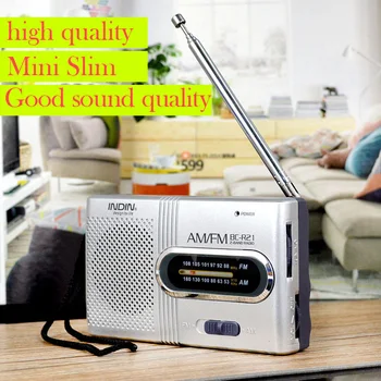 Карманный радиоплеер FM AM с батарейным питанием, двухдиапазонный музыкальный плеер HiFi Mini Elder Radio, динамики Elder Radio с разъемом 3,5 мм на открытом воздухе 9
