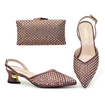 Комплект женской обуви и сумок OLOMM высокого качества в африканском стиле, новейший итальянский комплект обуви и сумок для вечеринки!  FG1-4 12