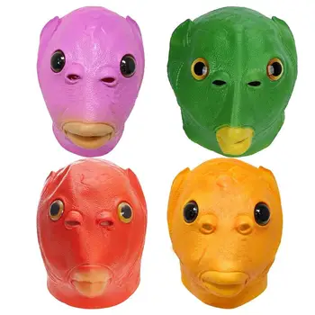 Латексная маска в виде рыбьей головы, Игрушечная резиновая маска для лица в виде рыбы, реквизит для вечеринки, головной убор для животных, безопасная маска для лица, реквизит для представления на Хэллоуин 5