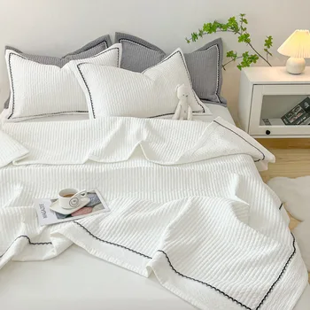 Летнее стеганое одеяло в корейском стиле, Комплекты постельного белья Princess Bubble Yarn, Стеганое одеяло для лета, приятное для кожи двойное одеяло 15