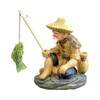 Маленькая фигурка Бонсай для мужчин, аквариум, настольный декор, Скульптура, украшение сада 14