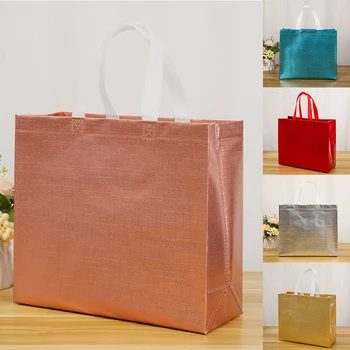 Модная водонепроницаемая лазерная сумка для покупок, складная эко-сумка, большая многоразовая сумка для покупок, тканевая сумка-тоут, нетканая сумка без застежки 13