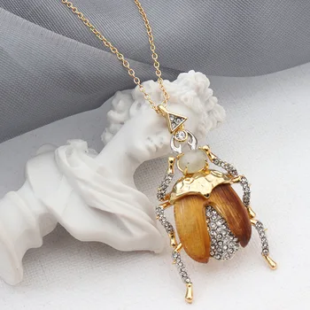 Модное легкое роскошное индивидуальное ожерелье с изображением жука, аксессуары для одежды 8